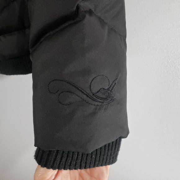 Black down insulated hooded zip winter puffer jacket - Picture 13 of 13